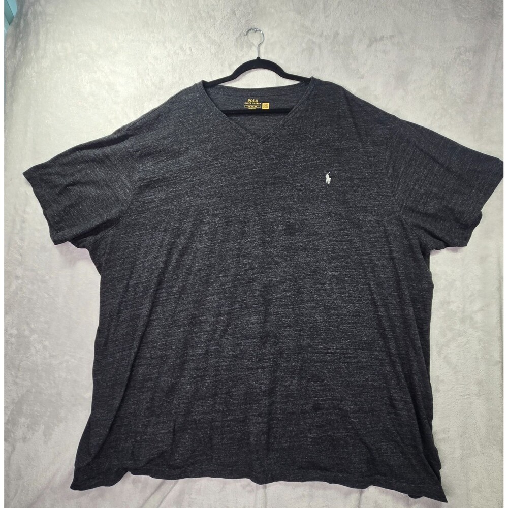 Polo Ralph Lauren Men's 6XB 6X V-Neck Classic Fit Tee T-shirt Heathered Charcoal